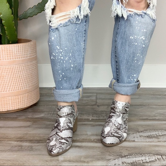 Truth Hurts Mule Booties Snakeskin Vegan 7 9 11 - Picture 8 of 8